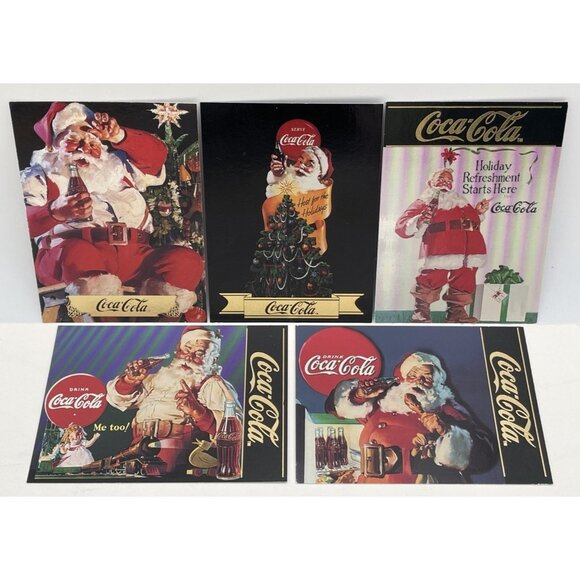 Coca-Cola Collection Santa & Magic Christmas Tree Series - 5 Cards - See List - Picture 2 of 3